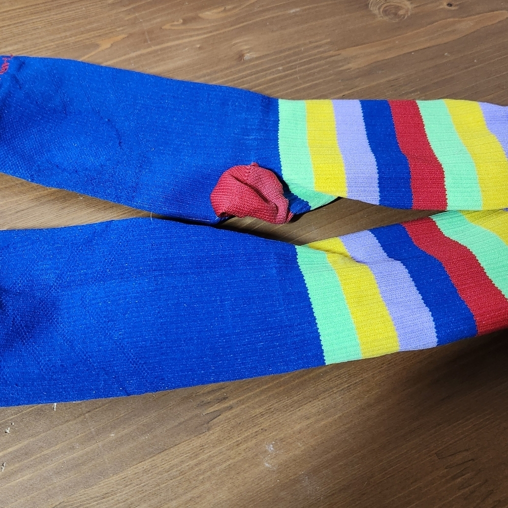 Vibrant Rainbow Pro Compression PC Racer MultiColor Socks With Stripes Size L/XL - Picture 4 of 6